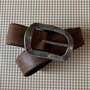 Vintage Liquid Tulliani Large buckle distressed leather belt. Made in USA